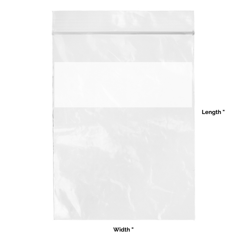 Zip Lock Poly Bags - White Block