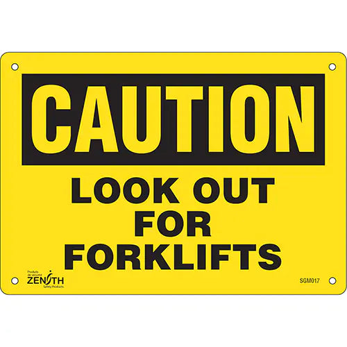 "Caution Look Out For Forklifts" Safety Sign