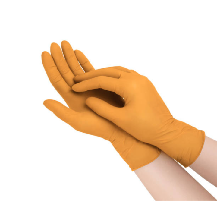Orange Nitrile Powder Free Disposable Gloves - 4 Mil