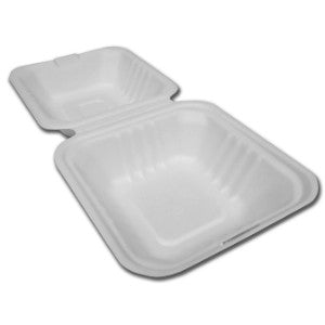 Bagasse Burger Box - 6" x 6" x 3"