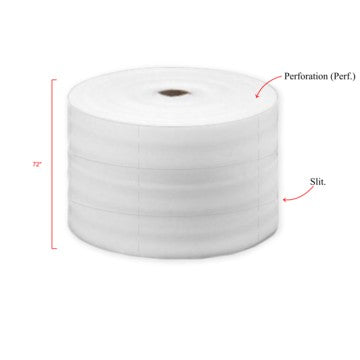 Poly Foam 1/4" x 72" x 250', Slit 24", Perf 24"