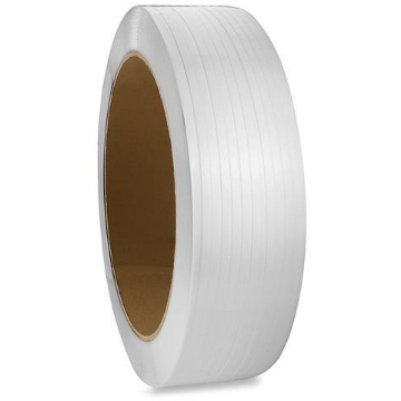 Polypropylene Strapping, 300Lb, 12mm (1/2") x 9900', Ivory, 8" x 8" coil