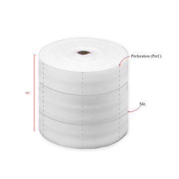 Poly Foam 1/16" x 60" x 1250', Slit 20", Perf 36"